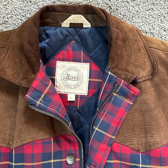 G.H. Bass & Co. Flannel and Suede Leather Quilt Lined Jacket - Size Medium -VGUC - Picture 3 of 13